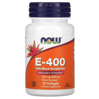 Купить NOW, Витамин Е-400 МЕ, vitamin E-400 ME, 50 мягких желатиновых капсул