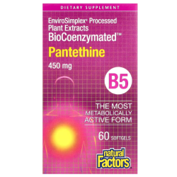 Купить Natural Factors, BioCoenzymated, B5, пантетин, 450 мг, 60 капсул