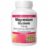 Купить Natural Factors, Magnesium Glycinate, глицинат магния, 200 мг, 120 вегетарианских капсул