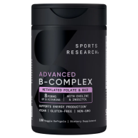Купить Sports Research, Advanced B-Complex, комплекс витаминов группы В, 180 растительных капсул