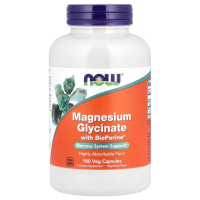 Купить NOW Foods, Магний Глицинат с Биоперином, 180 растительных капсул