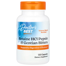 Купить Doctors Best, Betaine HCL, бетаин гидрохлорид + пепсин, 120 капсул