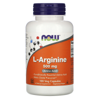Купить NOW Foods, L-аргинин, 500 мг, 100 вегетарианских капсул