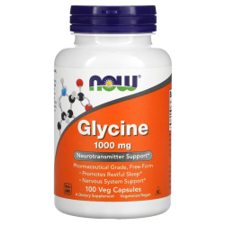 Купить Now Foods, Глицин, Glycine, 1000 мг, 100 вегетарианских капсул