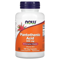 Купить NOW Foods, Пантотеновая кислота, Pantothenic acid, 500 мг, 100 растительных капсул