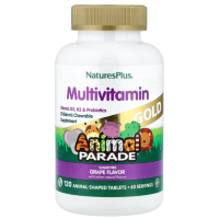 Купить Natures Plus, Animal Parade Gold, мультивитамины для детей, со вкусом винограда, 120 таблеток
