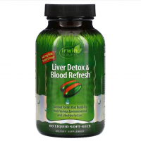 Купить Irwin Naturals, Liver Detox & Blood Refresh, добавка для очистки печени и крови, 60 Liquid Soft-Gels