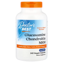 Купить Doctors Best, глюкозамин, хондроитин и МСМ с OptiMSM, Glucosamine, Chondroitin with OptiMSM, 240 капсул