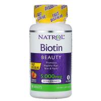 Купить Natrol, Биотин, клубника, 5000 мкг, 90 таблеток