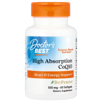 Купить Doctors Best, коэнзим Q10 с Биоперином, CoQ10 with BioPerine, 100 мг, 60 вегетарианских капсул