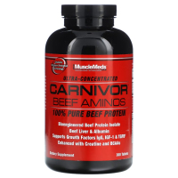 Купить MuscleMeds, Carnivor Beef Aminos, 100% чистый говяжий протеин, 300 таблеток