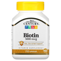 Купить 21st Century, Biotin, биотин, 5000 мкг, 110 капсул