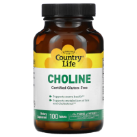 Купить Country Life, Холин, Choline, 100 таблеток