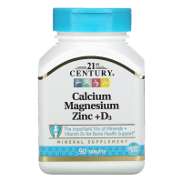 Купить 21st Century, кальций, магний, цинк + D3, Calcium, Magnesium, Zinc + D3, 90 таблеток