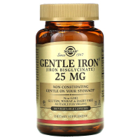 Купить Solgar, Gentle Iron, 25 мг, 180 растительных капсул