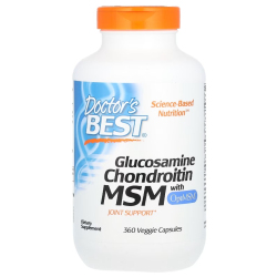 Купить Doctors Best, глюкозамин, хондроитин и МСМ с OptiMSM, Glucosamine Chondrotin MSM with OptiMSM, 360 вегетарианских капсул