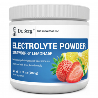 Купить Dr. Berg, Electrolyte Powder, Электролитный порошок, клубничный лимонад, 300 г