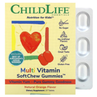 Купить ChildLife, Детский мультивитаминный комплекс, со вкусом натурального апельсина, 27 таблеток