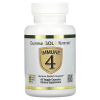 Купить California Gold Nutrition, Immune 4, средство для укрепления иммунитета, 60 вегетарианских капсул