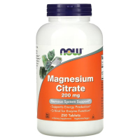 Купить NOW Foods, Цитрат магния, Magnesium Citrate, 200 мг, 250 таблеток