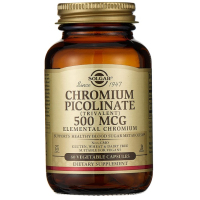 Купить Solgar, пиколинат хрома, Chromium picolinate, 500 мкг, 60 капсул