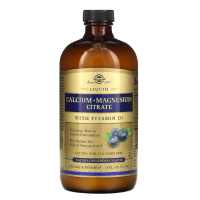 Купить Solgar, liquid calcium, magnesium with d3, цитрат кальция и магния, с витамином D3, в жидкой форме, 473 мл