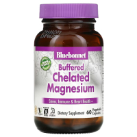 Купить Bluebonnet Nutrition, буферный хелатный магний, Buffered Chelated Magnesium, 60 растительных капсул