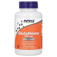 Купить NOW Foods, Glutathione, Глутатион, 500 мг, 60 растительных капсул