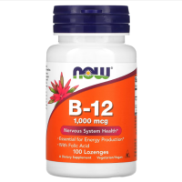 Купить NOW Foods, витамин B-12, vitamin B-12, 1000 мкг, 100 пастилок