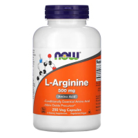 Купить NOW Foods, Л-Аргинин, L-Arginine, 500 мг, 250 вегетарианских капсул