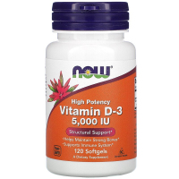 Купить Now Foods, высокоактивный витамин D-3, 125 мкг (5000 МЕ), 120 капсул