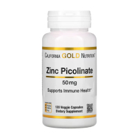 Купить California Gold Nutrition, пиколинат цинка, Zinc Picolinate, 50 мг, 120 растительных капсул