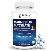 Купить Dr. Berg, Хелатный Магний Глицинат, Chelated Magnesium Glycinate, 120 мг, 90 вегетарианских капсул