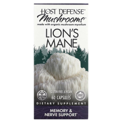 Купить Fungi Perfecti Host Defense, Lions Mane, ежовик гребенчатый, 60 капсул
