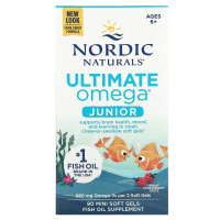 Купить Nordic Naturals, Ultimate Omega Junior, для детей от 6 до 12 лет, 340 мг, 90 мини-капсул