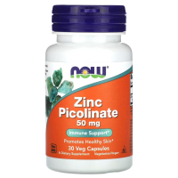 Купить NOW Foods, Цинк пиколинат, Zinc Picolinate, 50 мг, 30 растительных капсул
