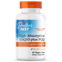 Купить Doctors Best, коэнзим Q10, пирролохинолинхинон, Coenzyme Q10 plus PQQ, 100 мг, 20 мг, 60 растительных капсул