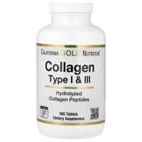 Купить California Gold Nutrition, гидролизованный коллаген I и III типов, 365 таблеток