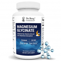 Купить Dr. Berg, Хелатный Магний Глицинат, Chelated Magnesium Glycinate, 120 мг, 150 вегетарианских капсул