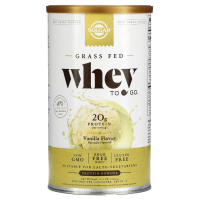 Купить Solgar, Whey To Go, протеиновый порошок, Protein Powder, с ванильным вкусом, 338 г (11,9 унции)