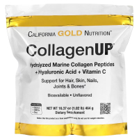 Купить California Gold Nutrition, CollagenUP, морской гидролизованный коллаген, гиалуроновая кислота и витамин C, без вкусовых добавок, 464 г (16,37 унции)