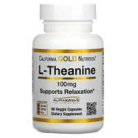 Купить California Gold Nutrition, L-Theanine , Л-теанин, 100 мг, 60 капсул