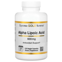 Купить California Gold Nutrition, альфа-липоевая кислота, 600 мг, 120 растительных капсул