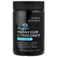 Купить Sports Research, Magnesium L-Threonate, , Л-треонат магния, 90 растительных капсул