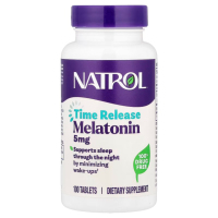Купить Natrol, Мелатонин, медленное высвобождение, с повышенной силой действия, 5 мг, 100 таблеток
