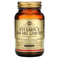 Купить Solgar, витамин Е, vitamin E, 134 мг (200 МЕ), 100 мягких желатиновых капсул