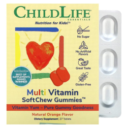 Купить ChildLife, Детский мультивитаминный комплекс, со вкусом натурального апельсина, 27 таблеток