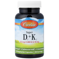 Купить Carlson, Super D3+K2 5000 IU, 90 вегетарианских капсул