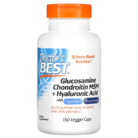 Купить Doctors Best, глюкозамин, хондроитин и МСМ с гиалуроновой кислотой, Glucosamine Chondroitin MSM + Hyaluronic Acid, 150 вегетарианских капсул