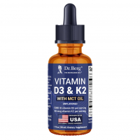 Купить Dr. Berg liquid Vitamin D3 + K2 with Zinc & MCT Oil, жидкий витамин Д3 + К2 (5000 МЕ) с цинком и маслом МСТ, 29,5 мл